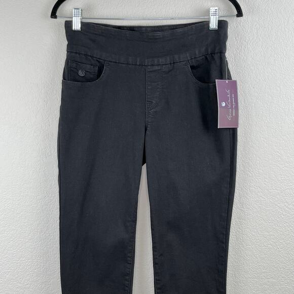 Gloria Vanderbilt Amanda Black Mid-Rise Slim Pull-On Jean Stretch Pants 4/SM NWT - Picture 5 of 14